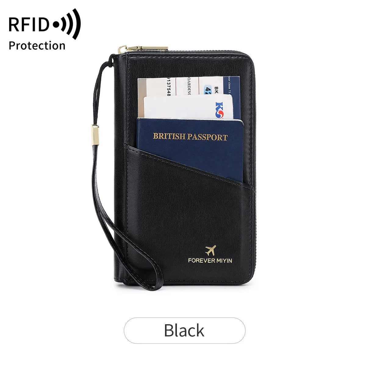 Fashionable RFID Passport Clip Front Pocket Multifunctional PU Leather Passport Cover Holder Passport Wallet Travel Accessories
