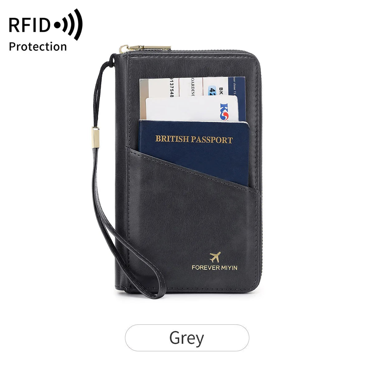 Fashionable RFID Passport Clip Front Pocket Multifunctional PU Leather Passport Cover Holder Passport Wallet Travel Accessories