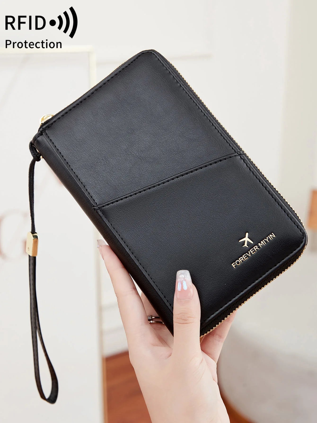 Fashionable RFID Passport Clip Front Pocket Multifunctional PU Leather Passport Cover Holder Passport Wallet Travel Accessories