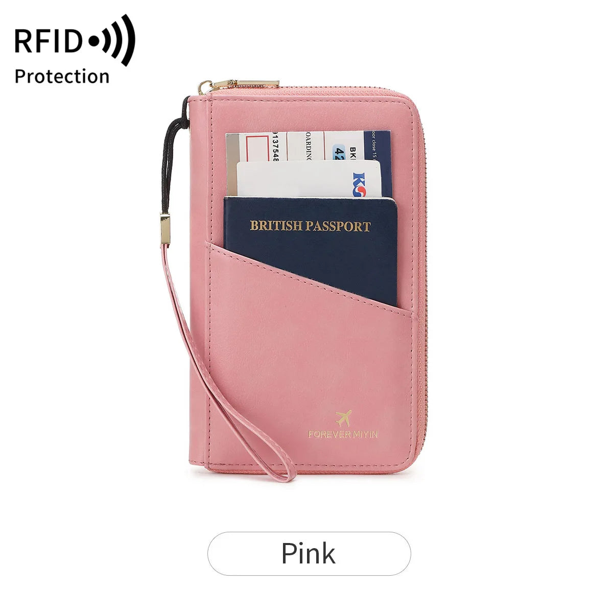 Fashionable RFID Passport Clip Front Pocket Multifunctional PU Leather Passport Cover Holder Passport Wallet Travel Accessories